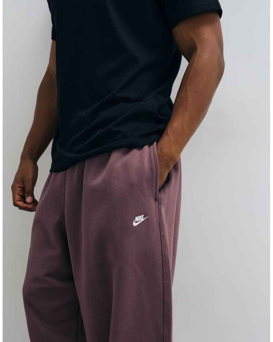 Nike Brown Club French Terry Oversized jogger for men