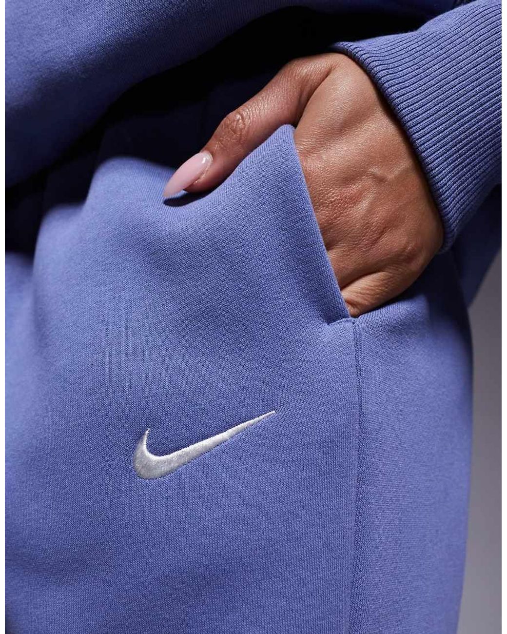 Nike Blue Phoenix Fleece High Waisted Oversized Cuffed joggers