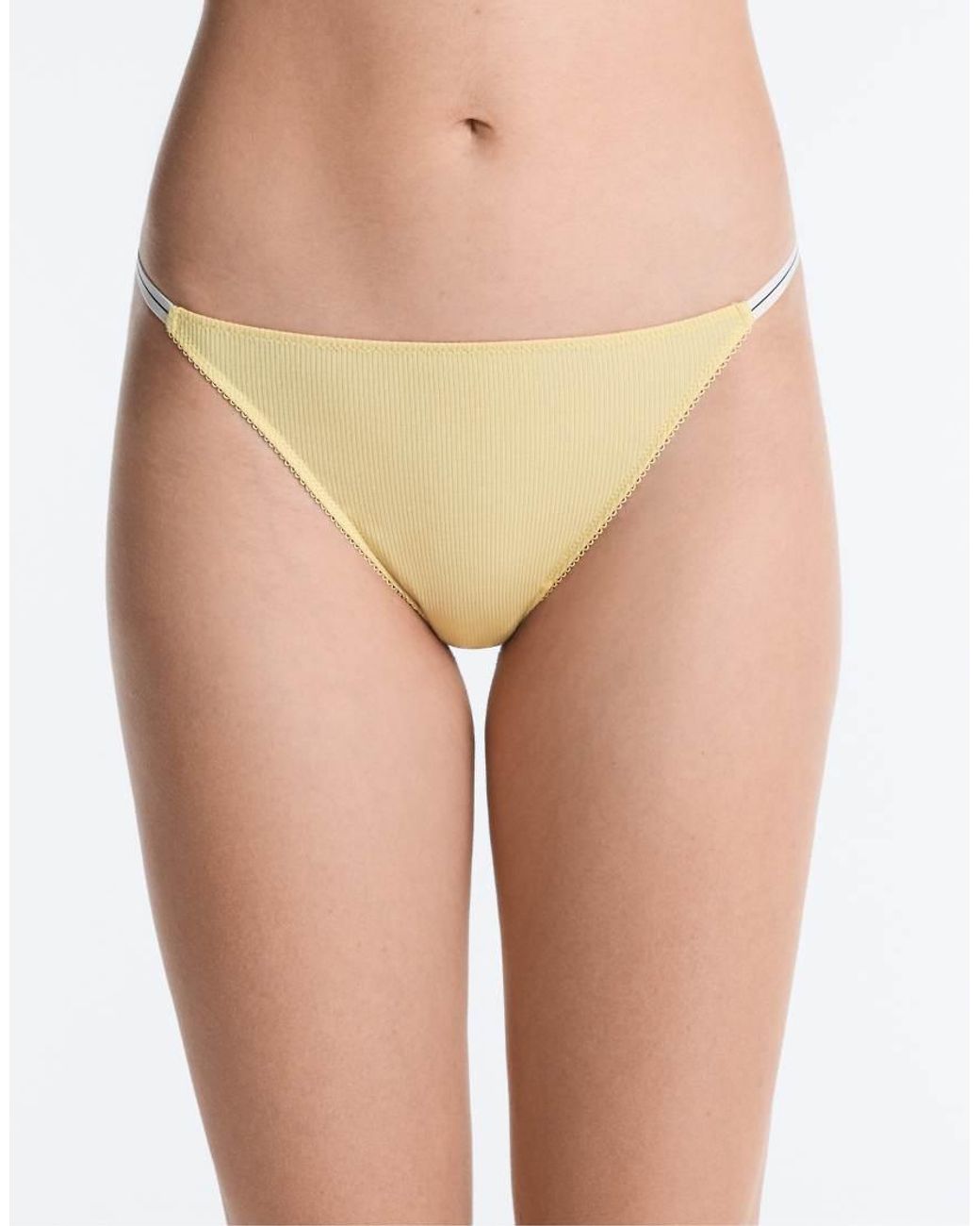 Oysho White 3 Ribbed Cotton Thongs