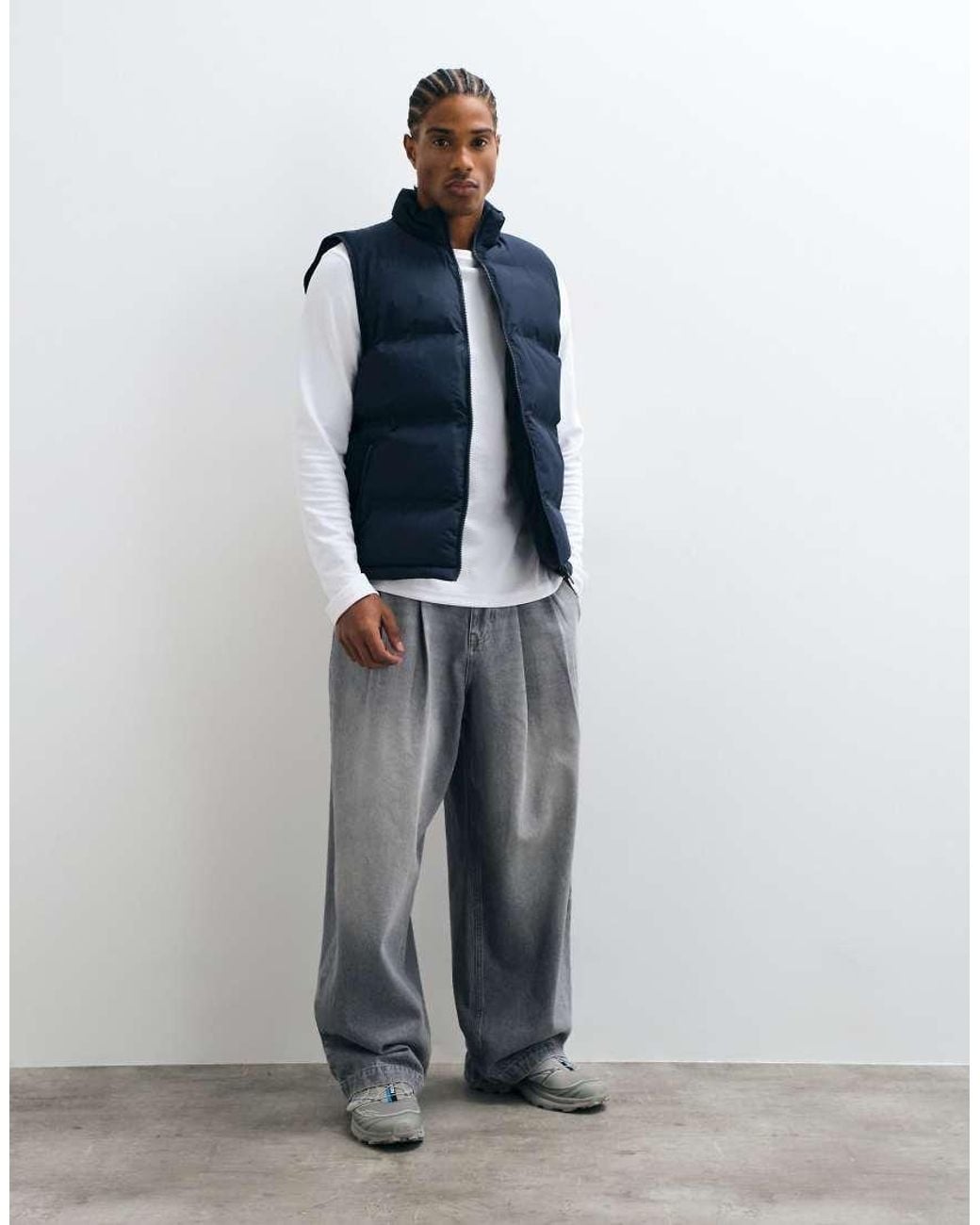 New Look Blue Puffer Gilet for men