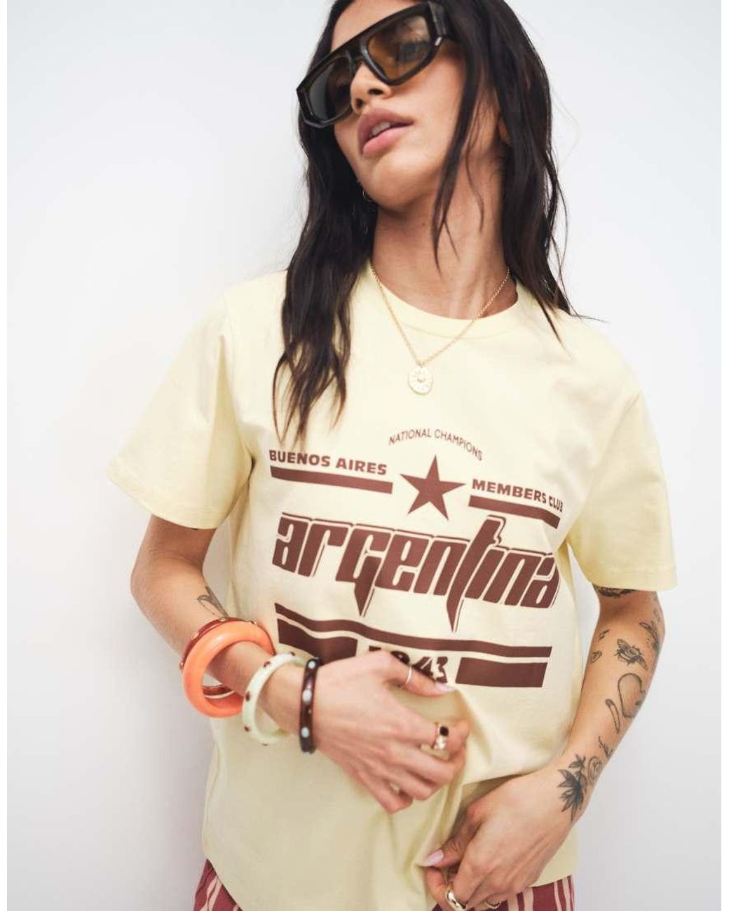 ASOS White Regular Fit T-Shirt With Argentina Graphic