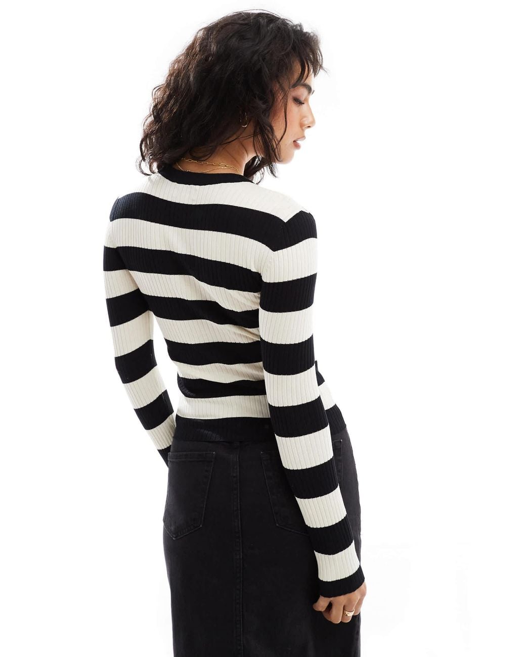 Jdy White – gestreifter pullover
