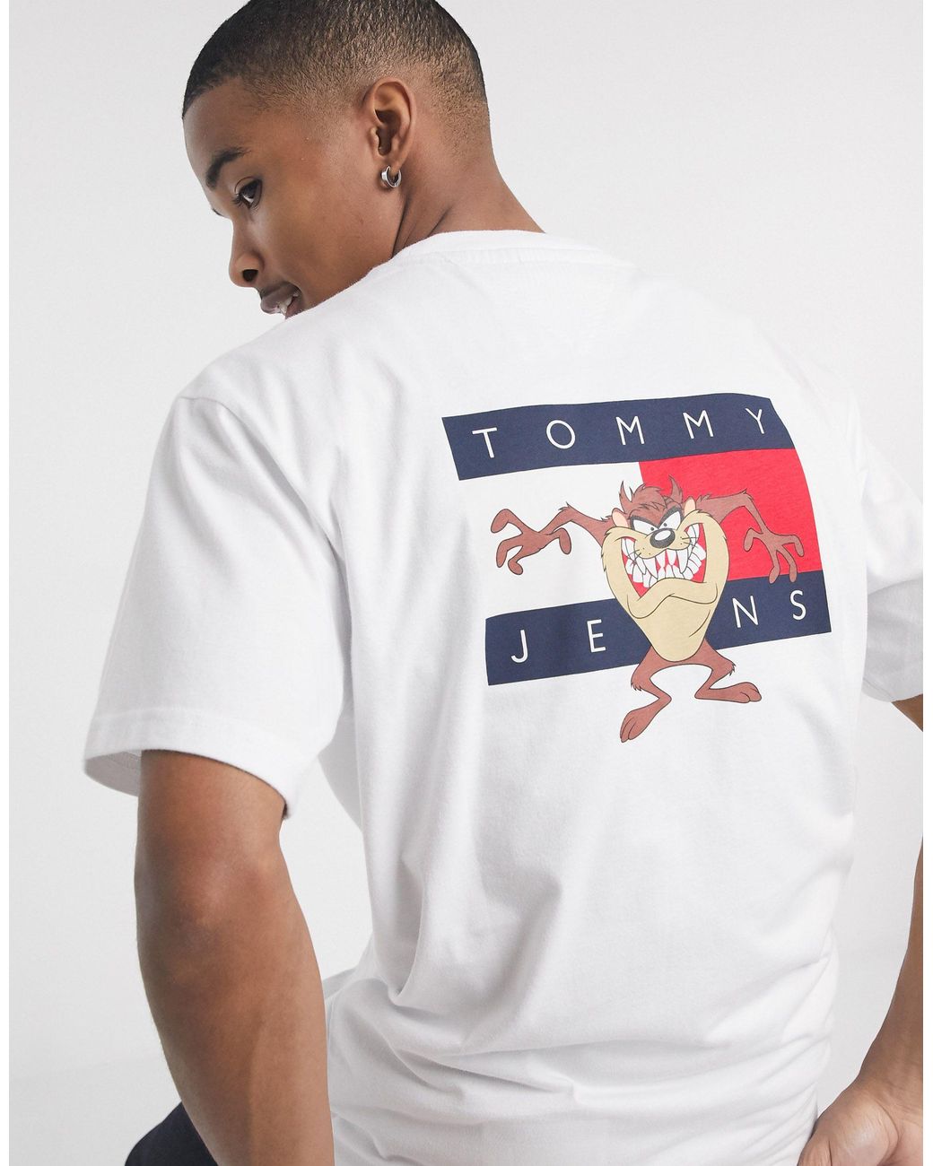 Tommy Hilfiger X Looney Tunes Capsule Taz Front And Back Flag Logo T-shirt  in White for Men | Lyst Australia