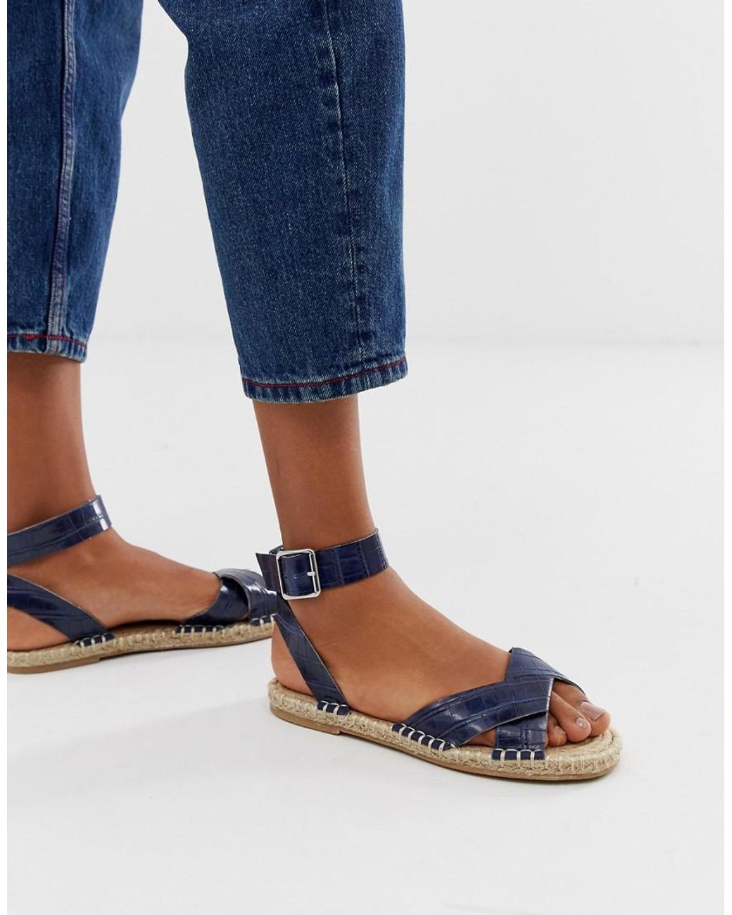 navy blue espadrille sandals