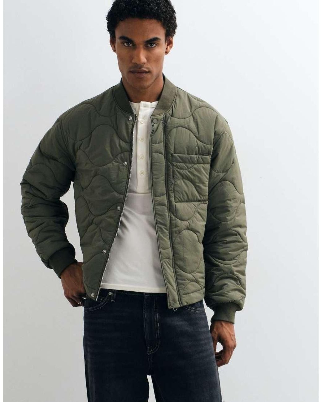 ARKET Green Quilted Liner Light Weight Jacket for men