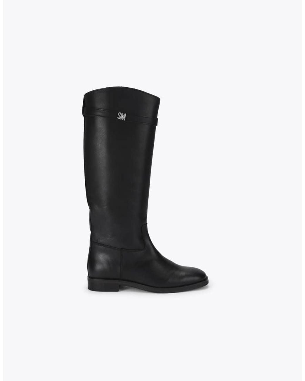 Steve Madden Black Novi Leather Knee Boots