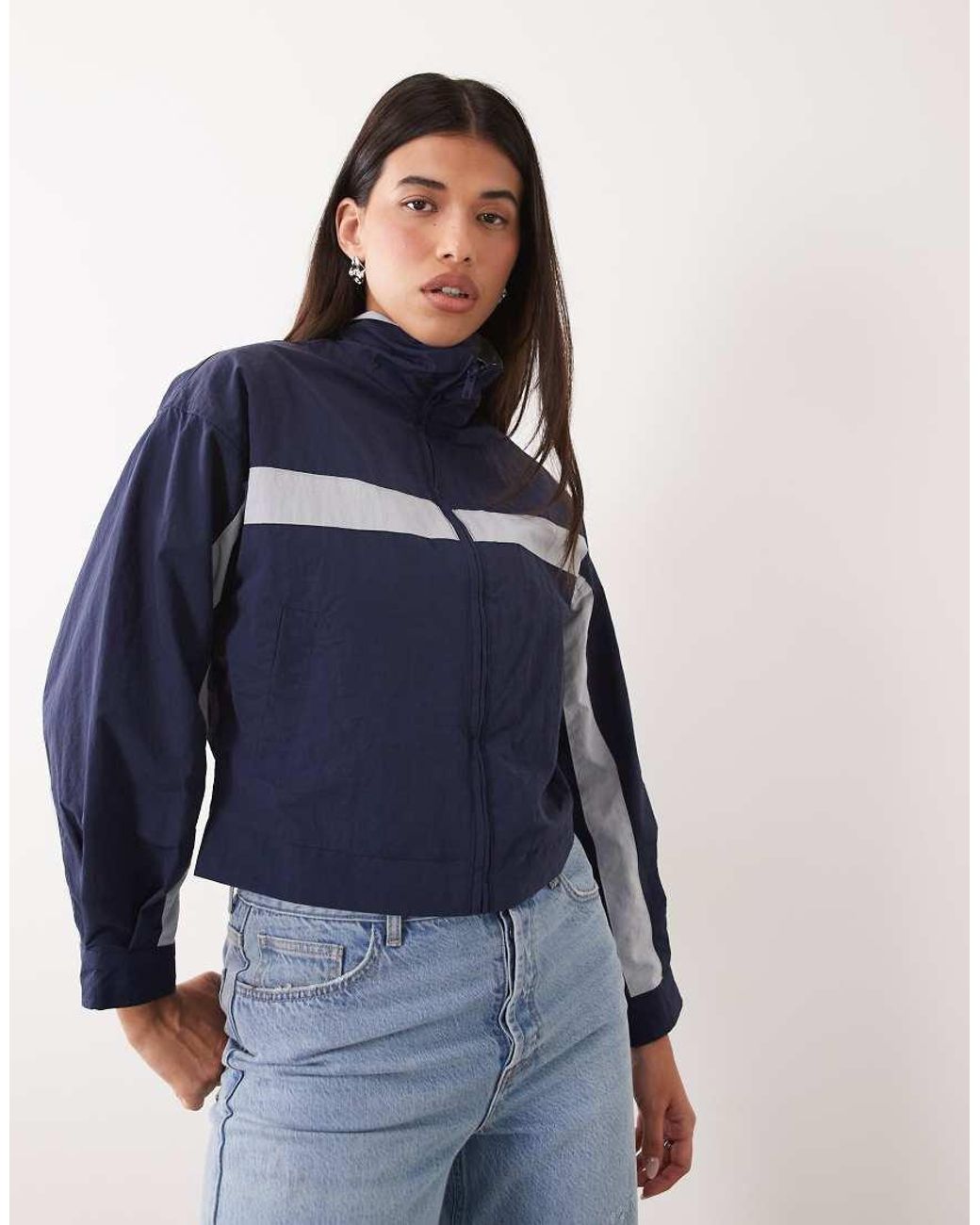 Lioness Blue Essential Funnel Neckwindbreaker Jacket