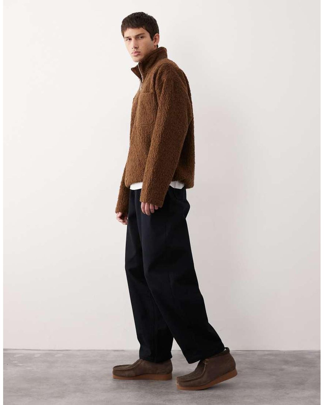 ASOS COLLECTIVE Black Tapered Barrel Trouser for men