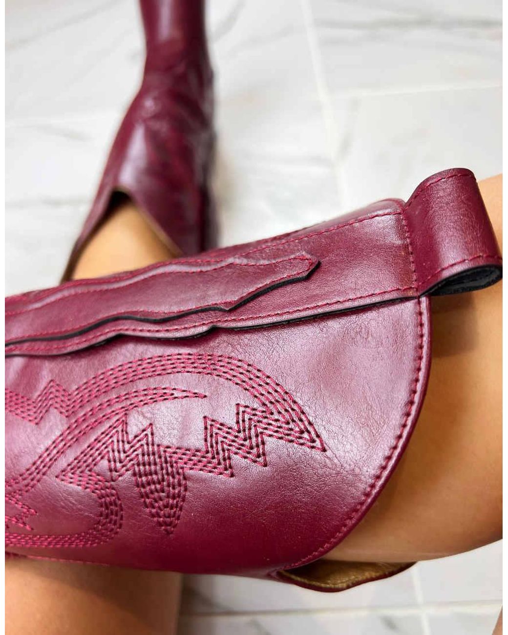 GIA STUDIOS Red Cowboy Western Boots