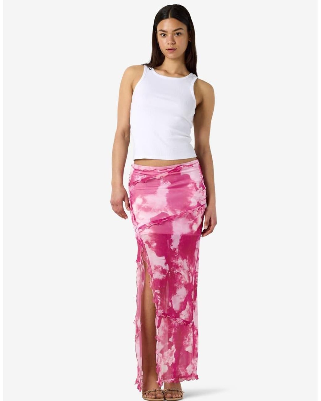 Noisy May Pink Maxi Skirt With Side Slit