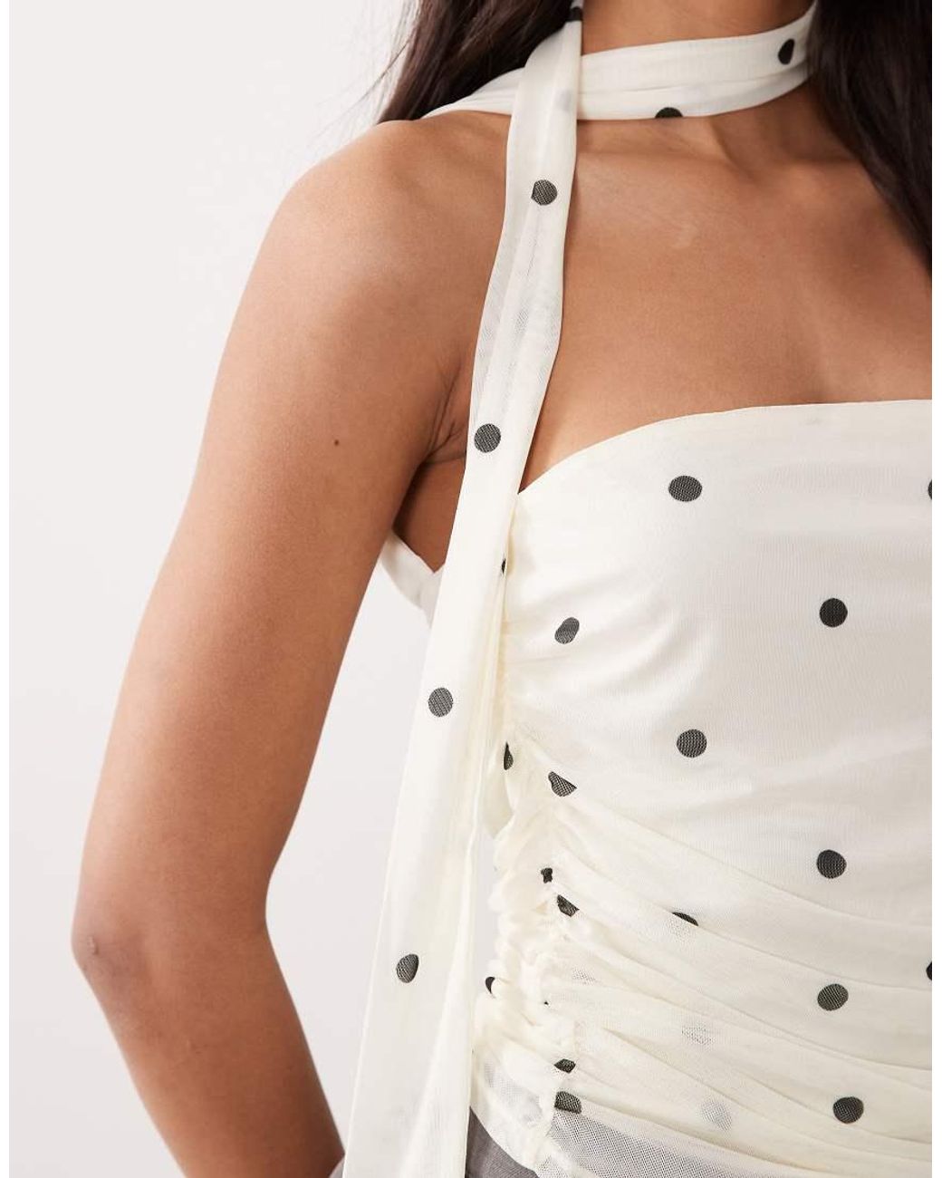 Jdy White Bandeau Top With Scarf Detail