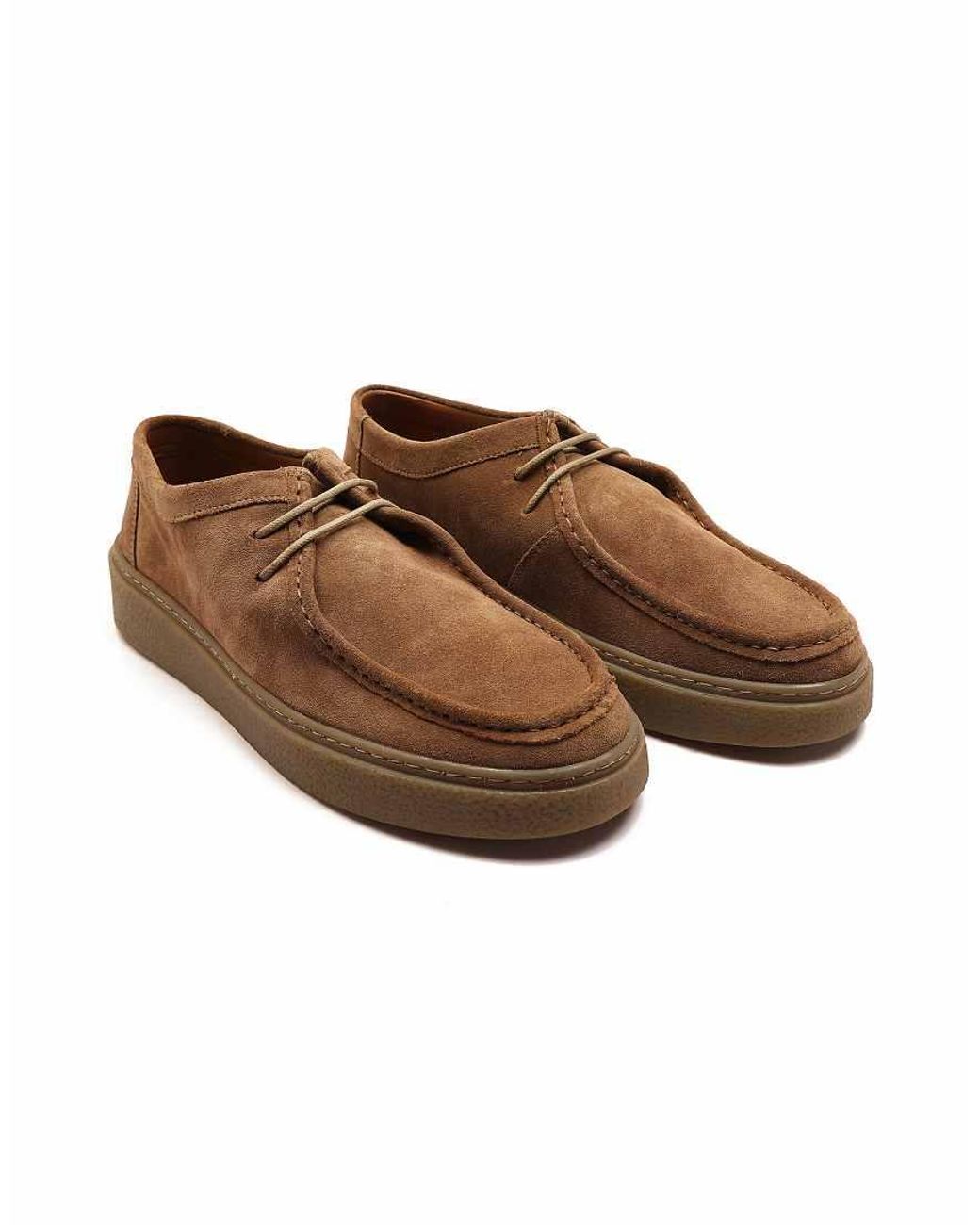 OFF THE HOOK Brown 'Els' Suede Leather Casual Lace-Up Boat Shoes for men
