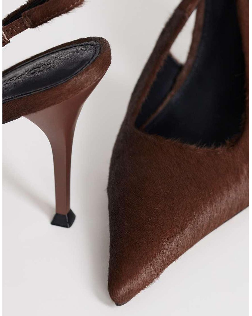TOPSHOP Brown Anya Sling Back High Heeled Pumps