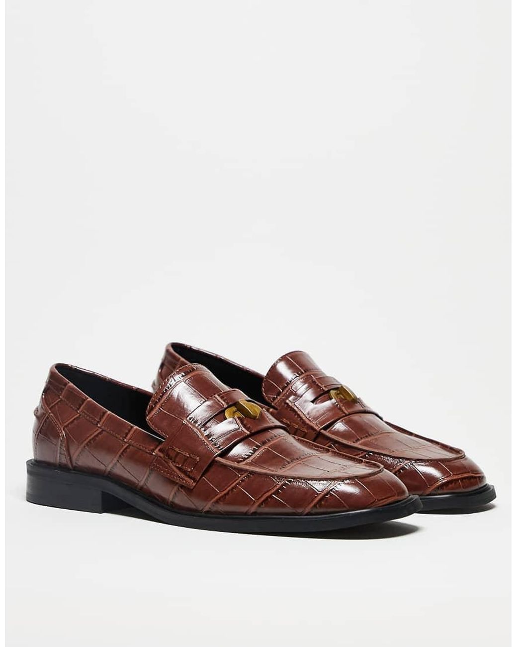 ASOS Brown Penny Loafers for men