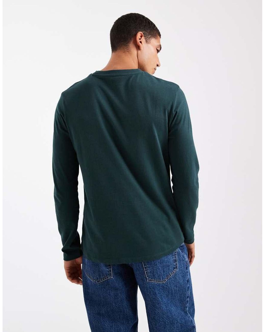 ASOS Blue Essentials 2 Pack Regular Fit Long Sleeves T-Shirt for men