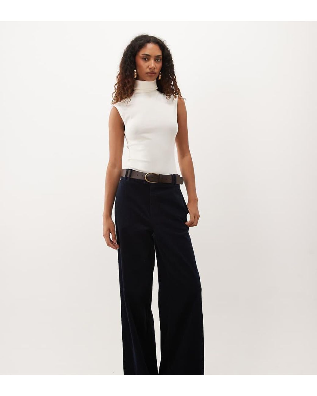 Asos Design Tall Pantalones De Pernera Recta En Pana ASOS de color Black