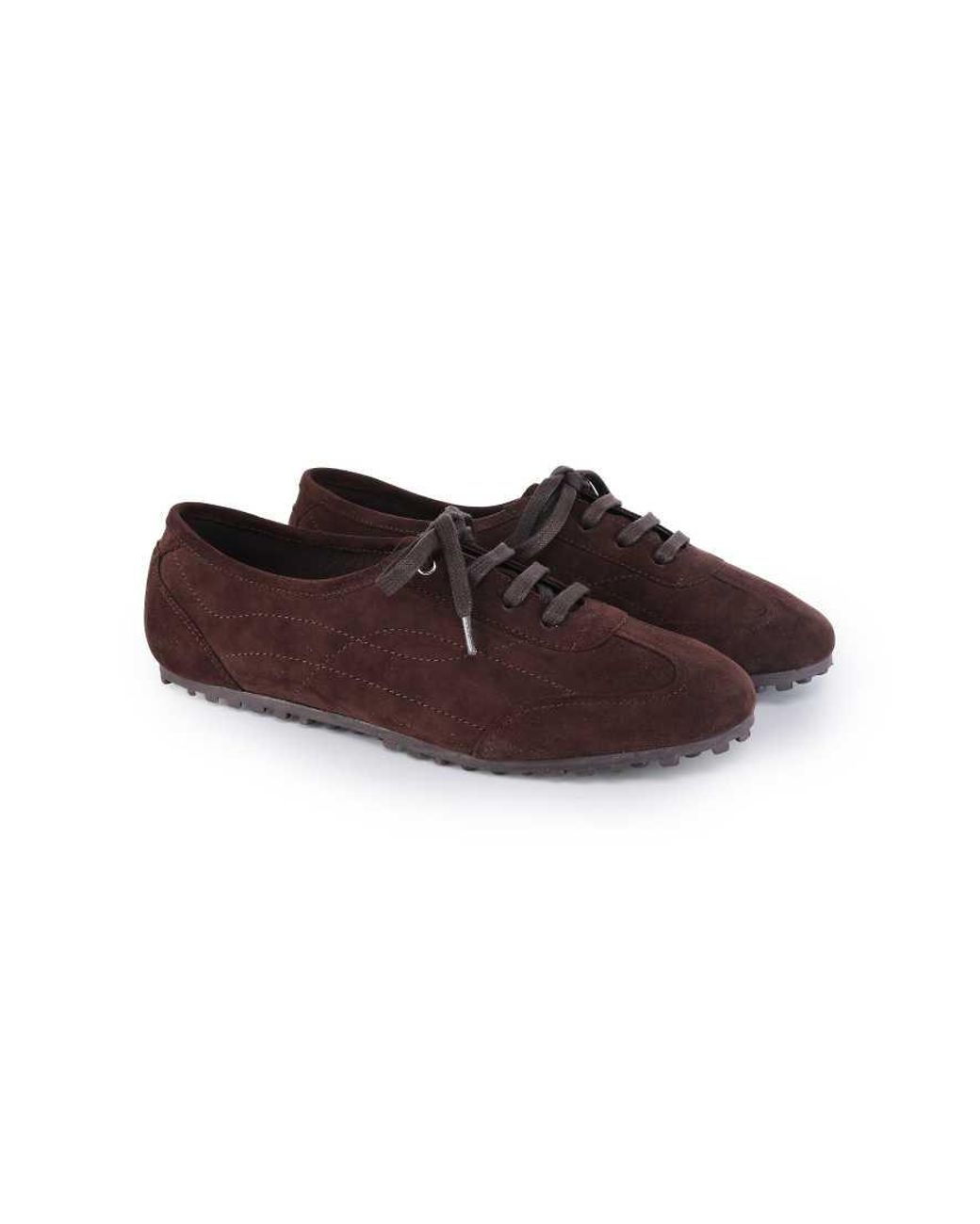 OFF THE HOOK Brown Luna Suede Casual Lace-Up Trainers