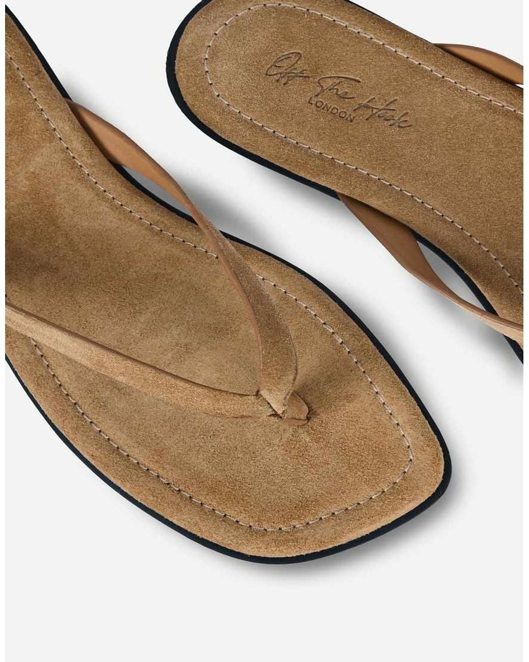 OFF THE HOOK Brown Freya Toe Flat Thong Sandals