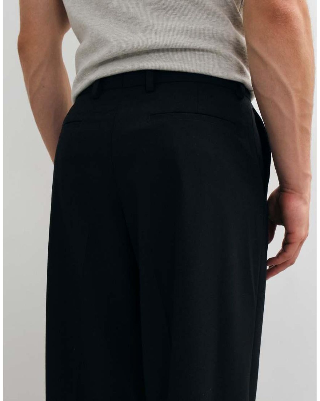 ASOS Gray Tailored Loose Leg Pants for men