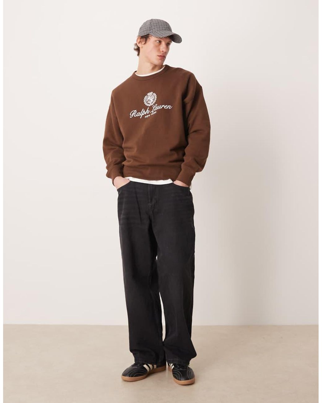 Polo Ralph Lauren Brown Large Icon Crest Logo Sweatshirt for men