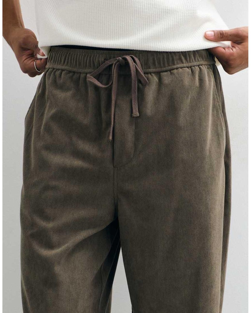 Only & Sons Gray Fade Loose Fit Corduroy Pants for men