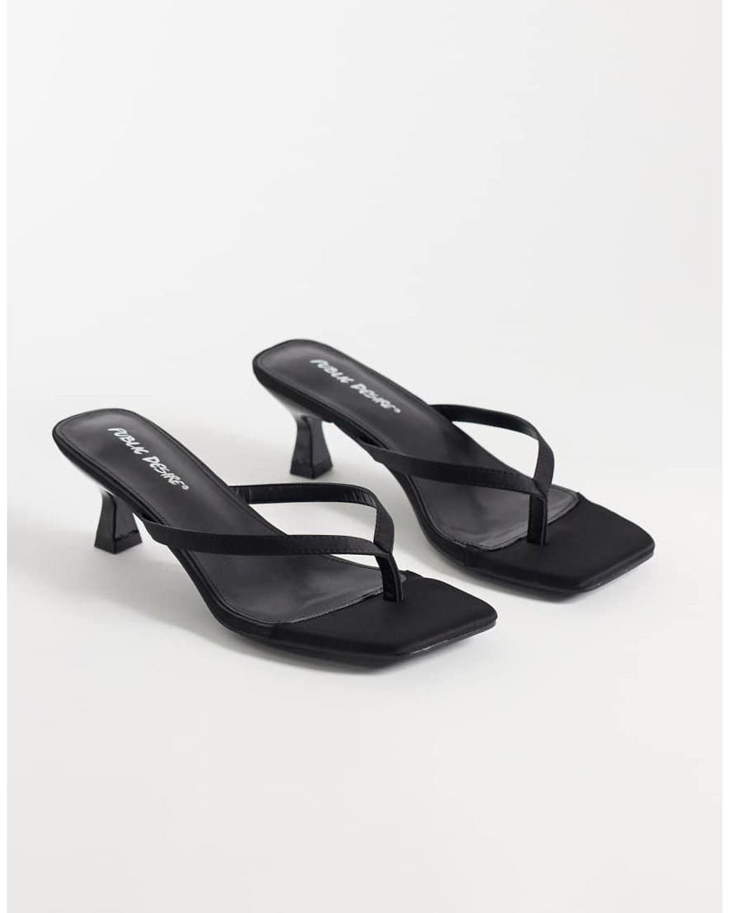 Public Desire Multicolor Everlast Kitten Heel Thong Sandals