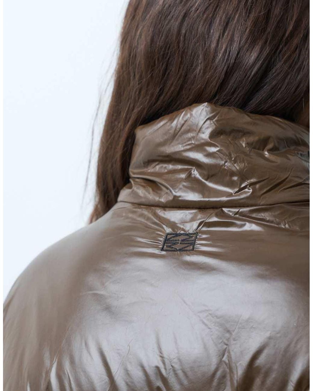 Noisy May Brown Shiny Puffer Jacket