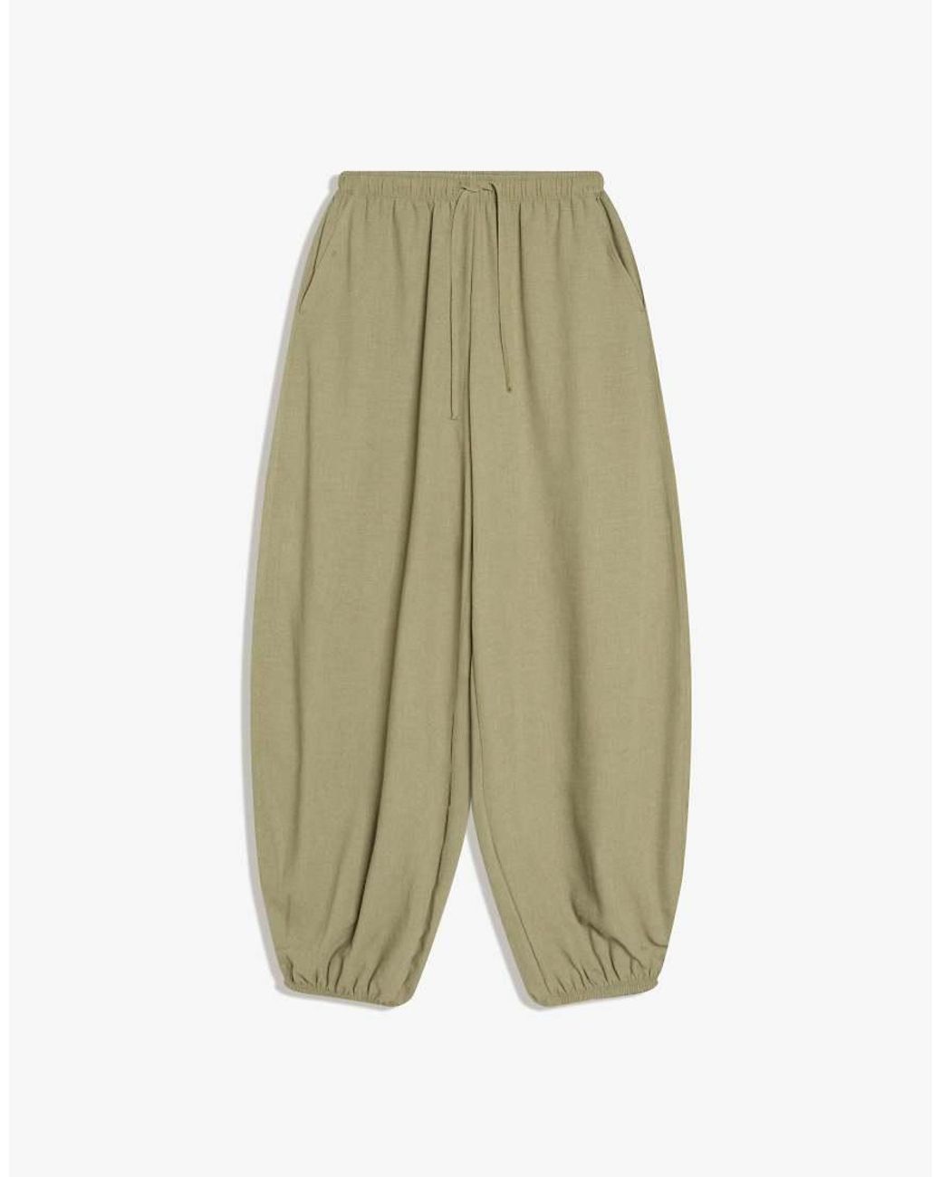 Bershka Green Rustic Sarouel Trousers