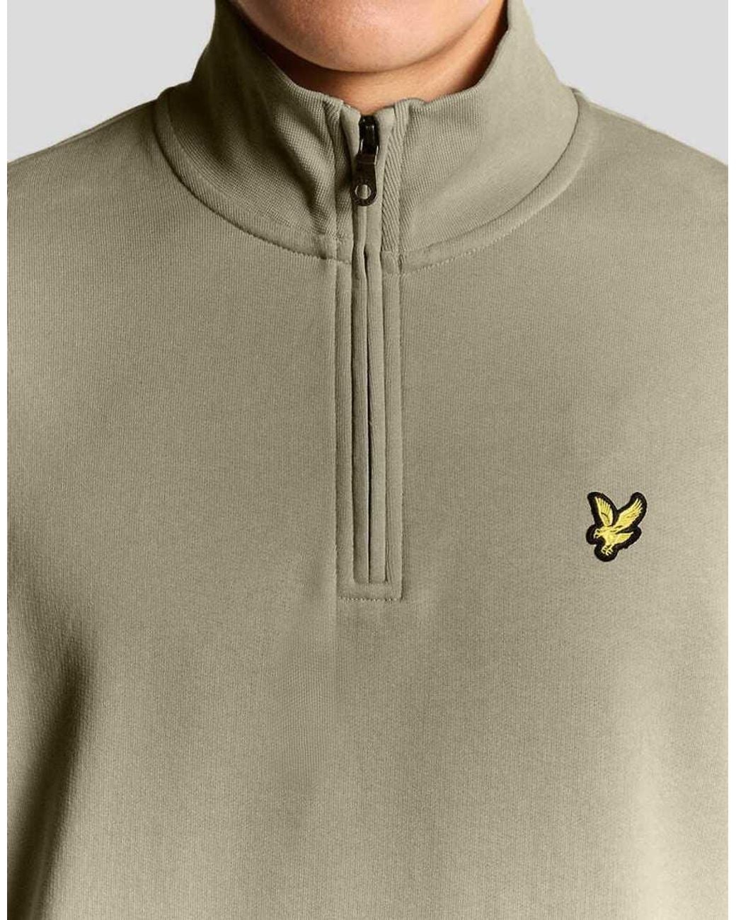 Lyle & Scott Green Mid Layers Quarter Zip Pullover Sweatshirt for men
