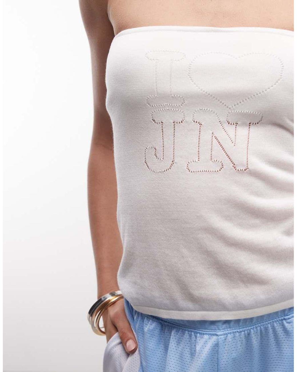 Frankie's Bikinis White X Jennie Kim Jn Bandeau Top