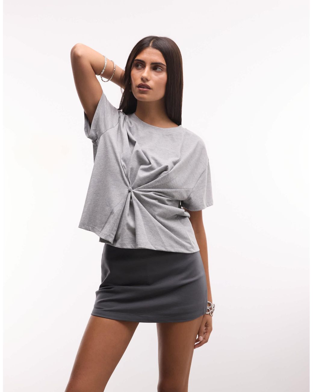 ASOS Gray Ponte-micro-mini-skort