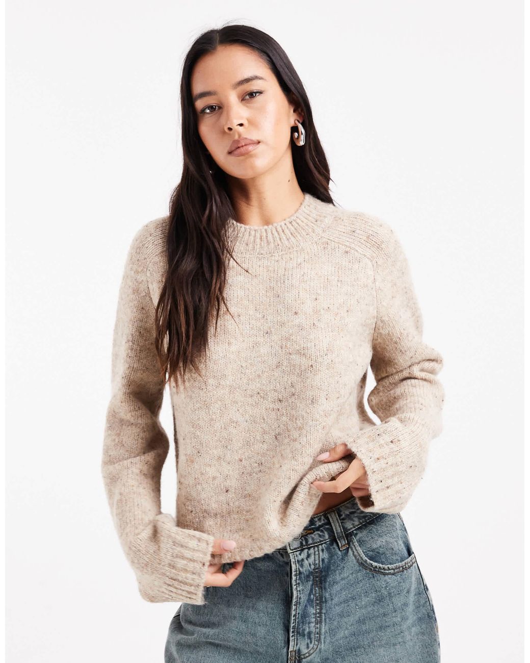 Pull chunky oversize - chiné Vero Moda en coloris Natural