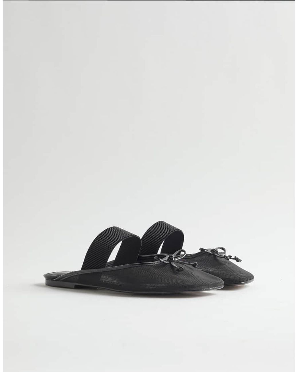 River Island Gray Mesh Backless Ballet Pumps