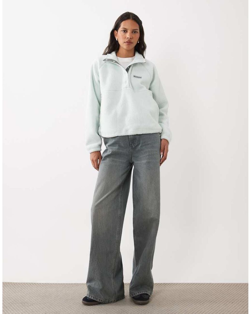 Columbia Gray Jasper Ridge Pebbled Full Snap Fleece