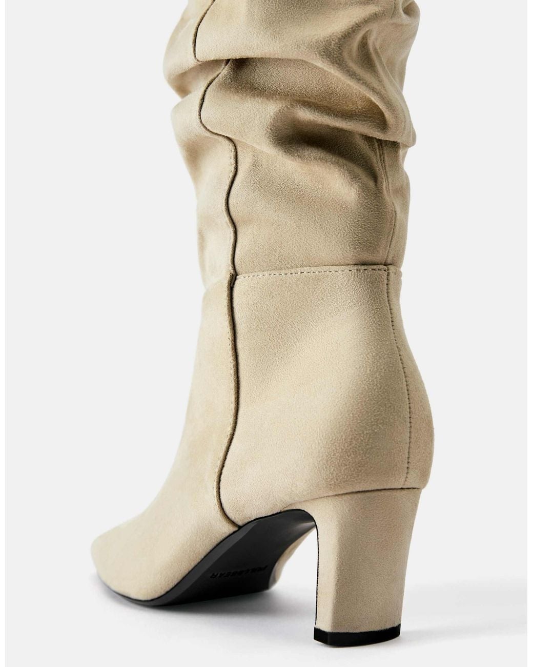Pull&Bear Natural Stiefel mit raffungen