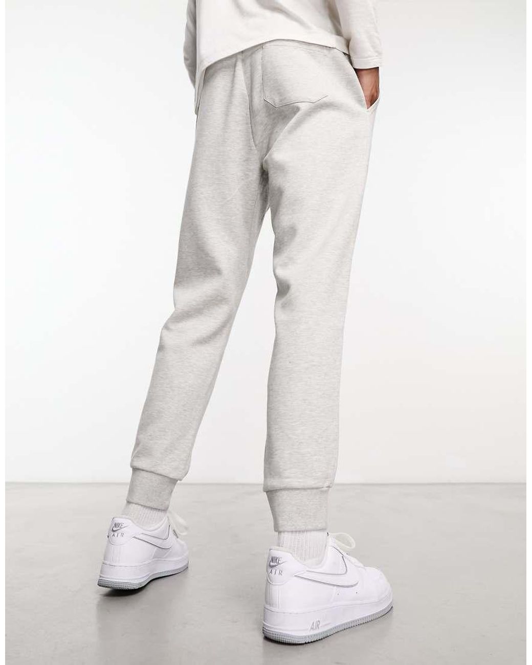 Polo Ralph Lauren White Icon Logo Double Knit Cuffed joggers for men