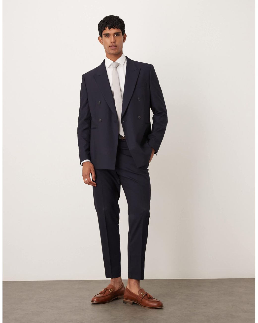ASOS Blue Double Breasted Regular Jacket for men