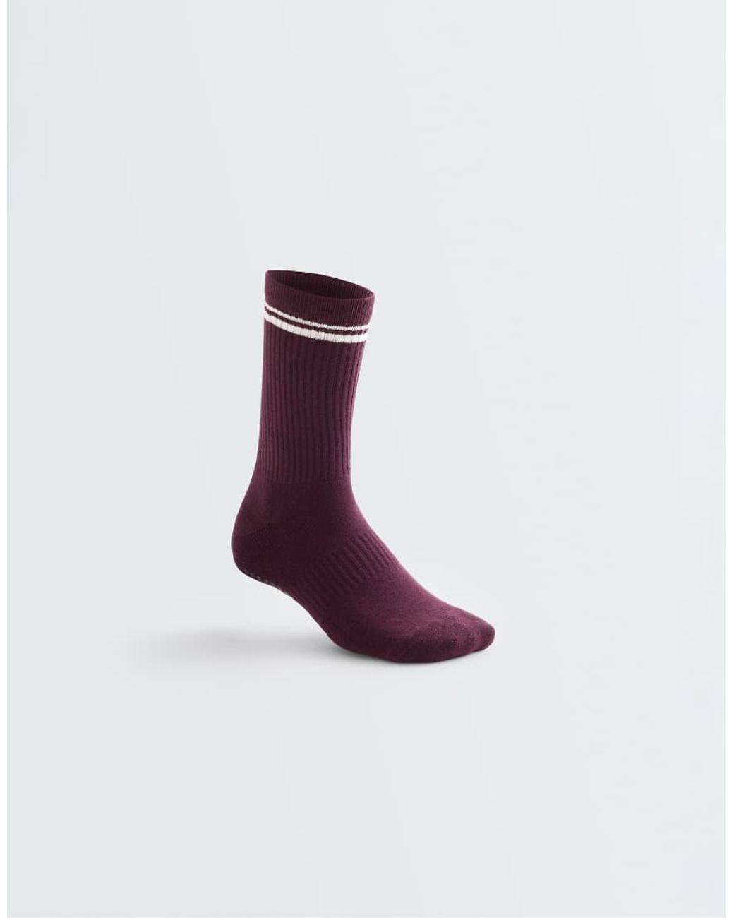 Oysho Purple 2 Pairs Of Classic Cushioned Cotton Blend Yoga And Pilates Socks