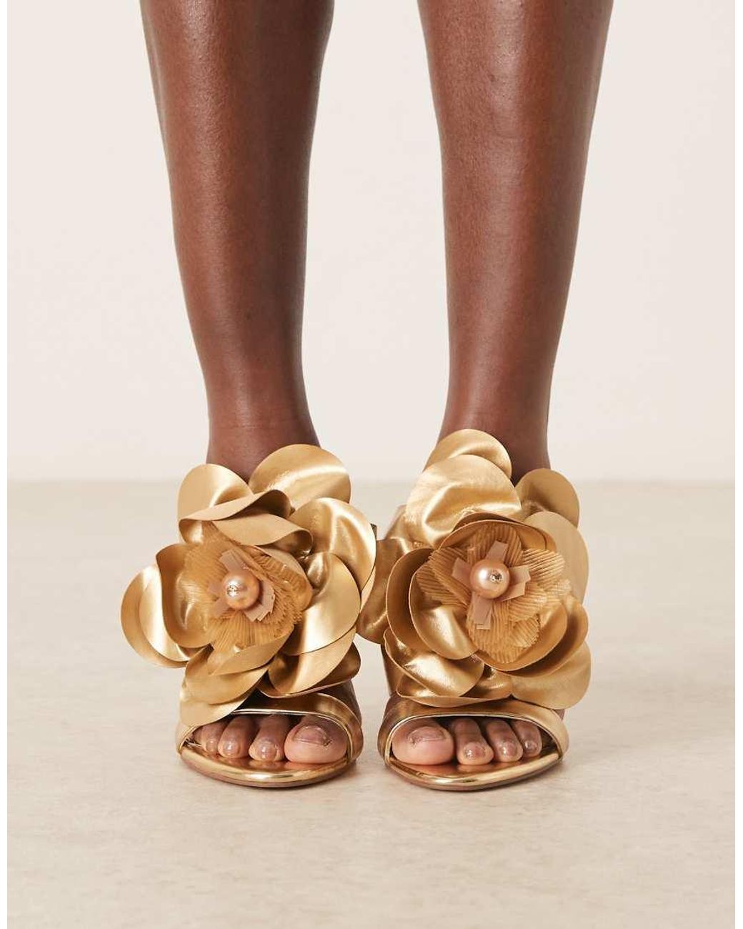 ASOS Brown Nori Oversized Corsage High Heeled Mules