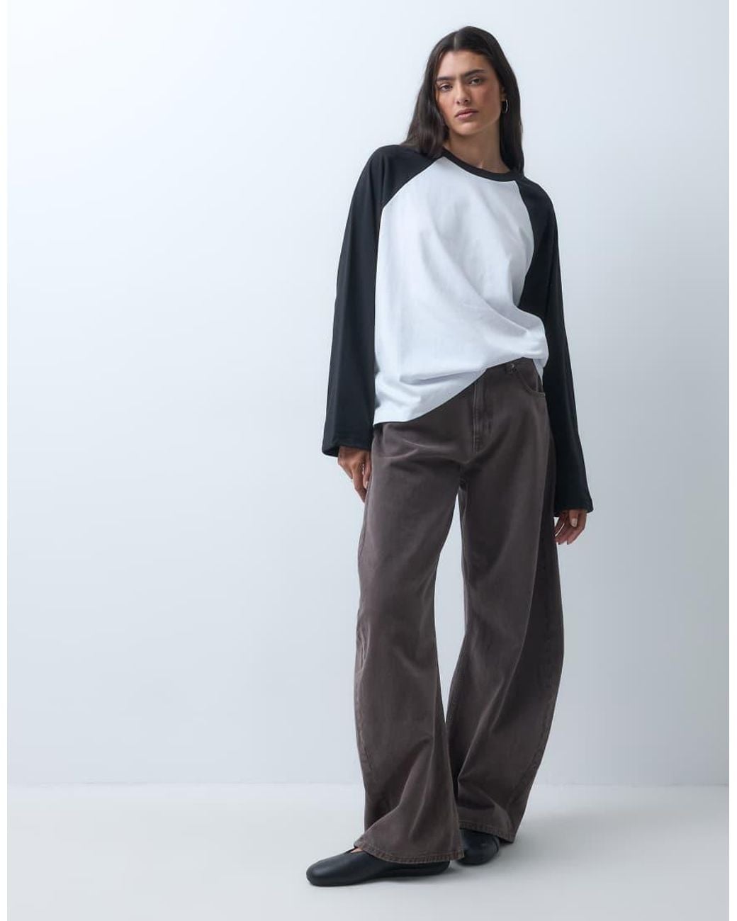 Collusion White Contrast Raglan Boxy Top