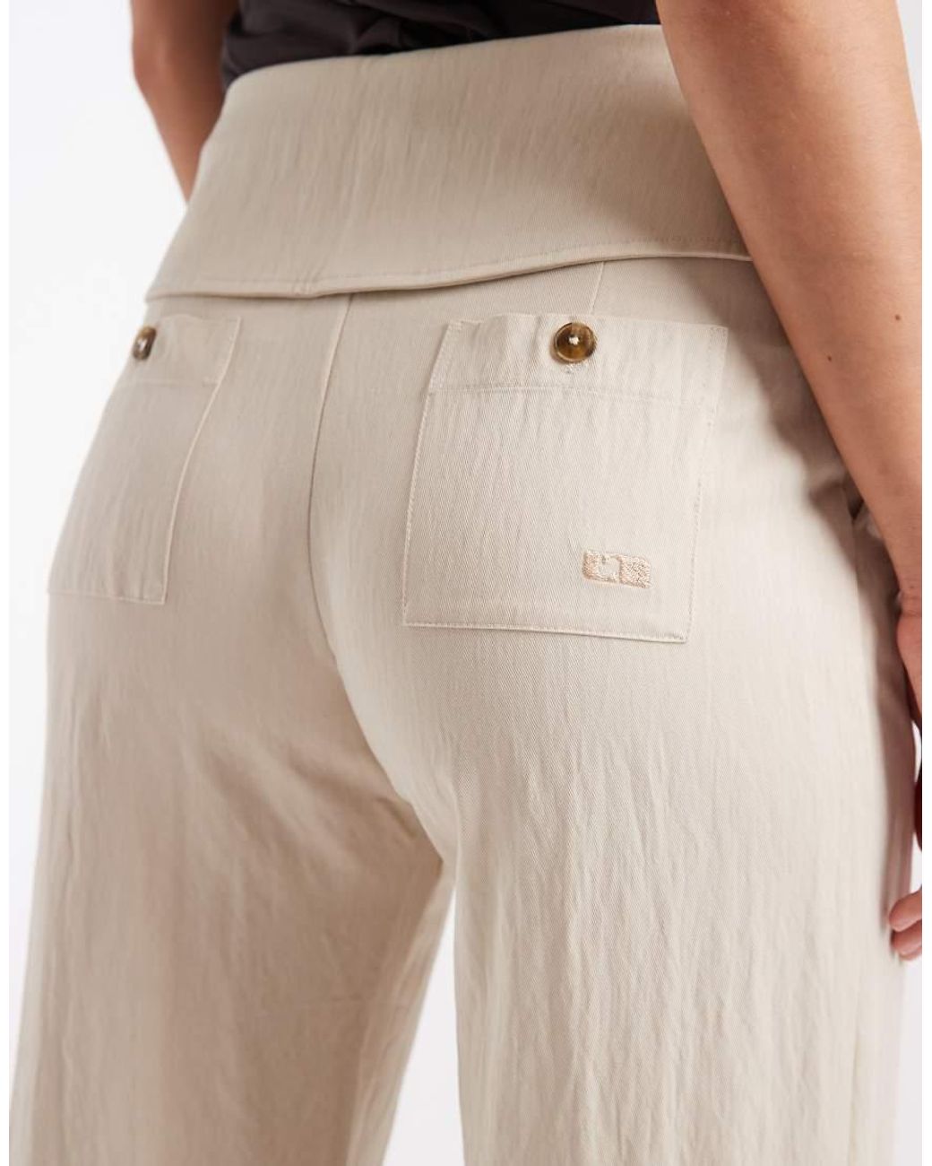 laagam White Leia Tailored Flow Wide Leg Pants