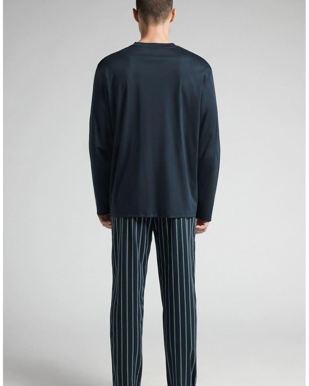 Intimissimi Blue Full-Length Premium Cotton Pyjamas for men