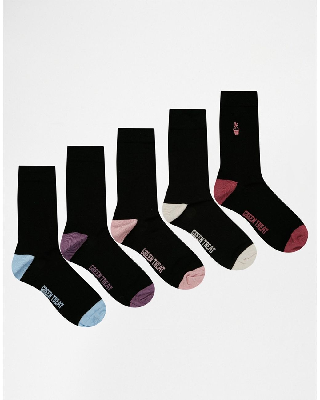 Green Treat 5 Pack Bamboo Socks in Black for Men Lyst