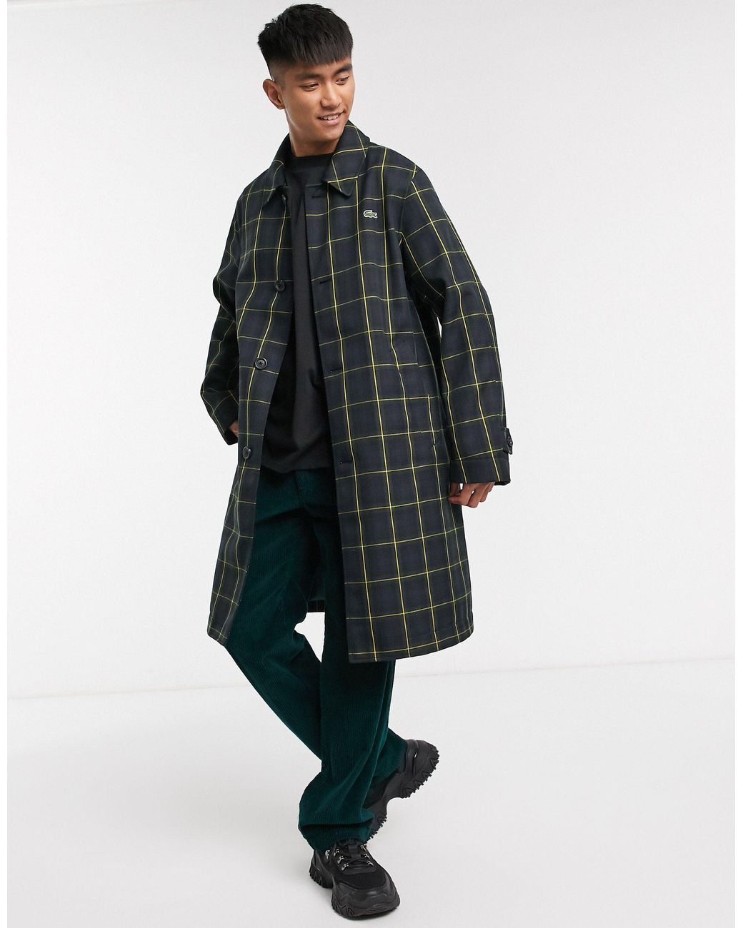 L!VE - Trench-coat à carreaux écossais Synthétique Lacoste pour homme en  coloris Vert | Lyst