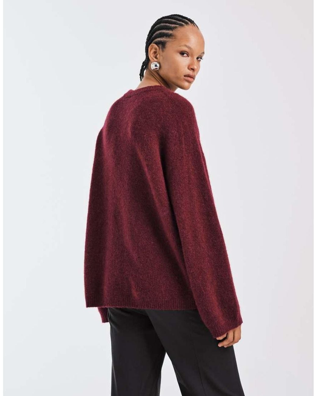 ARKET Red Super Soft Alpaca And Wool Relaxed Sweater