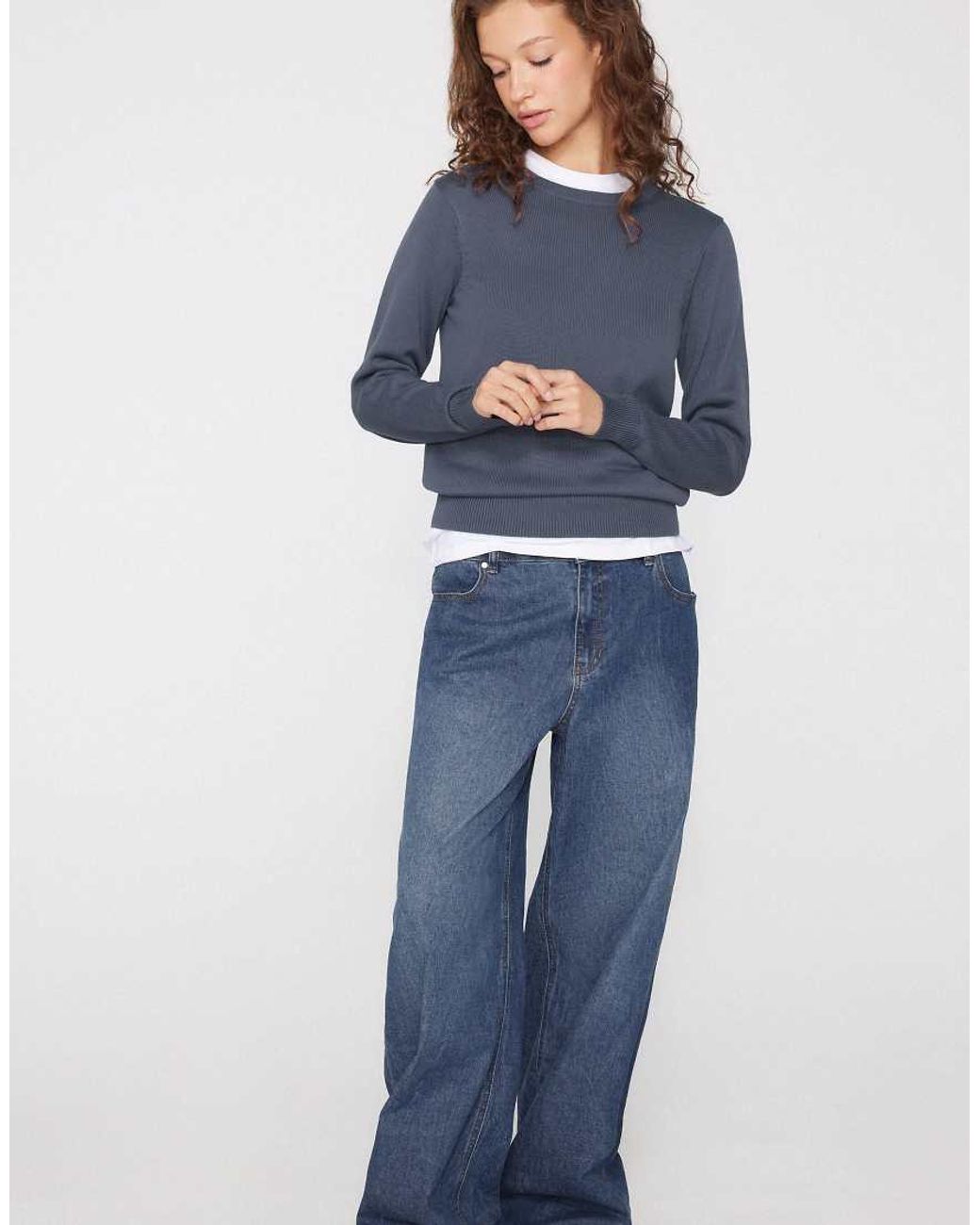 Tezenis Blue Fully-Fashioned Round Neck Jumper