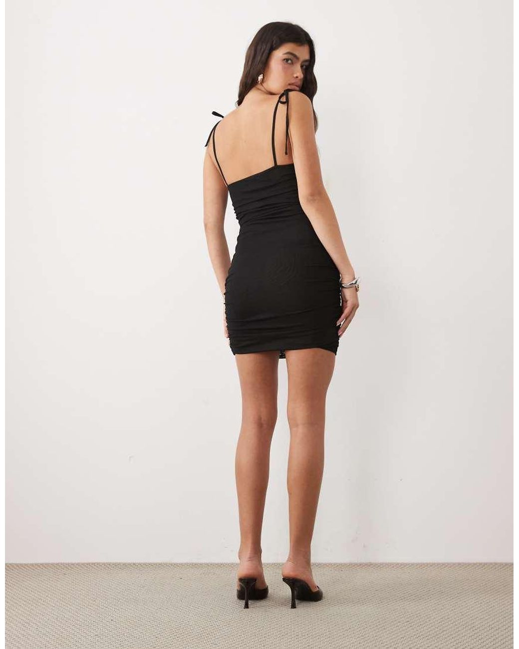 ASOS Black Mesh Corset Mini Dress