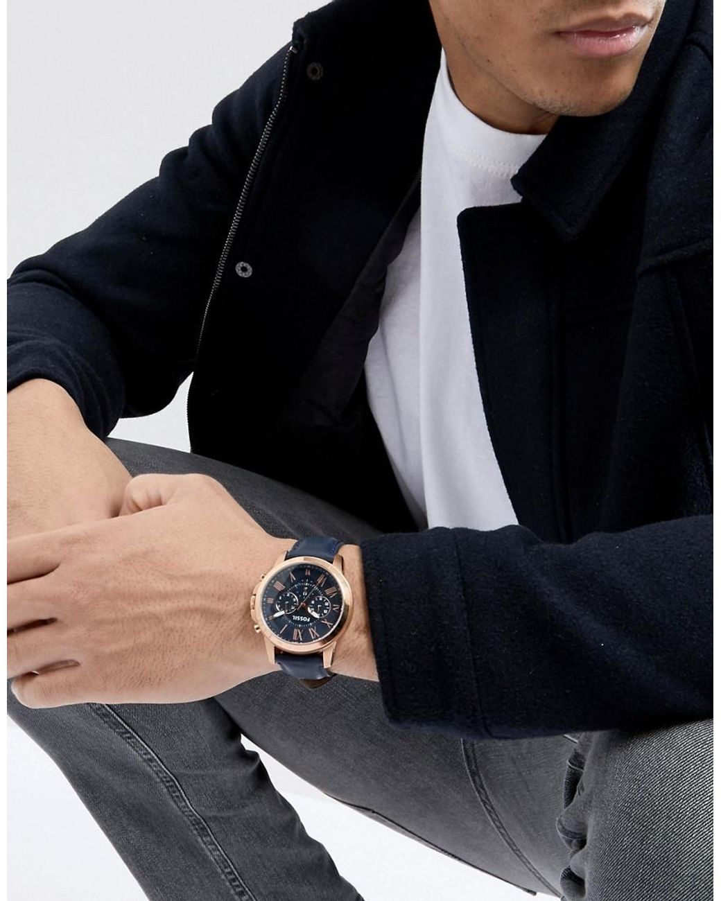 Fossil Fs4835 Grant Chronograph Leather 