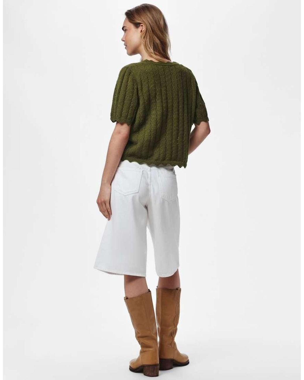 Pieces Green Knitted Cardigan