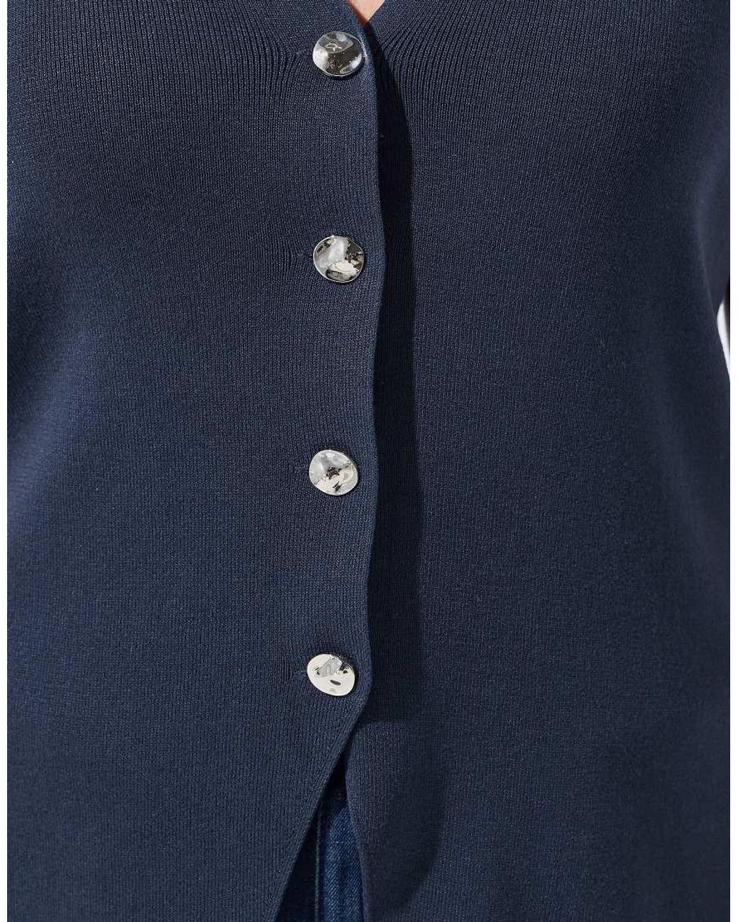 Yours Clothing Blue Short Sleeve Knitted Top